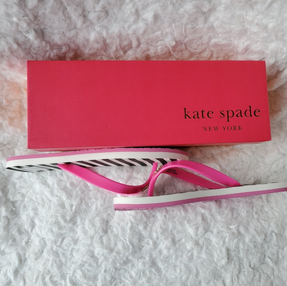 Kate Spade Gulabi stripe flip flops, - Picture 3 of 7